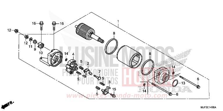 ANLASSER von CTX700 ABS PEARL FADELESS WHITE (NH341) von 2014